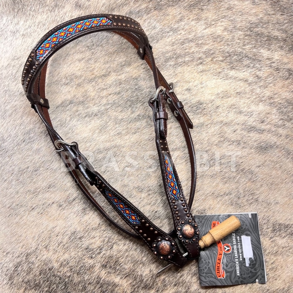 Circle Y Beaded Western Headstall